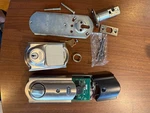 Schlage BE468ZP Connect Camelot Touchscreen Deadbolt, Brushed Nickel. Fixed Price $98.00.