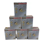 6 Naples Polished Brass Keyed Entry Door Lever And Single Cylinder Deadbolt Pk. Fixed Price $69.95.
