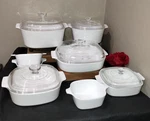 Vintage Corning Ware All-white / "just White" Casserole Dishes Free Shipping!. Fixed Price $59.00.