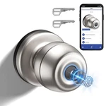 Euerte Smart Door Knob W/ Fingerprint Biometric Lock S08Y(SILVER). Fixed Price $19.99.