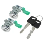 Autohaux Pair Door Lock Cylinder Set W/ 2 Keys 1.18"X1.65", Silver Tone. Fixed Price $29.87.