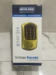 Schlage Encode Smart Wifi Deadbolt Greenwich Trim Satin Brass BE489WBGRW608. Fixed Price $240.72.