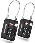 2 Pack Tsa Approved Travel Luggage Locks, Cable Combination 3-DIGIT, Keyles. Fixed Price $12.61.