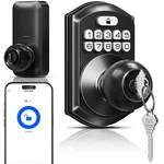 Teeho TE018 Smart Door Knob With Keypad, App Control, Keyless Matte Black. Fixed Price $85.35.