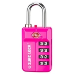 Sure Tsa Approved 4-DIGIT Luggage Lock, Resettable Large, Pink. Fixed Price $18.99.