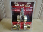 New Atlas Satin Chrome Classic Entry Knob And Deadbolt Combination. Fixed Price $59.99.