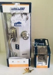 Schlage Camelot 619 Enterance Handleset Plus Single Cyl. Deadbolt Satin Nickel. Fixed Price $79.96.