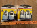 2 X Brinks Boron Steel Shackle 9,300 Lb Cut Resistance Pack - 4 Locks Total. Fixed Price $29.95.