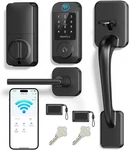 Wifi Smart Front Door Lock Handle Set Fingerprint Keyless Entry Digital Deadbolt. Fixed Price $69.99.