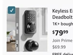 Ulecoce Keyless Entry Door Lock Deadbolt With Handle Set, For Front U18. Fixed Price $42.99.