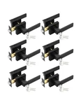 6 Pack Entry Door Levers With And Key, Matte Black Keyed Alike Lockset C.... Fixed Price $114.80.
