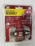 Ace, Keyed One Side Deadbolt, Antique Brass, New. Fixed Price $9.99.