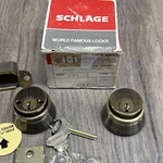 Nos Schlage B462P 609 Double Cylinder Deadbolt W/ Keys Complete 2-3/8 Backset. Fixed Price $44.99.