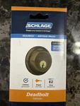 Schlage Single Cylinder Deadbolt Antique Brass Keyed One Side New Open Box. Fixed Price $22.99.
