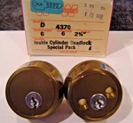 Weiser Lock D4370 #6 Double Cylinder Deadbolt Antique Brass 2-3/8" Setback Nos. Fixed Price $10.00.