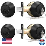 Probrico 2 Pack Black Double Cylinder Deadbolt Lock, Keyed Both Sides. Fixed Price $62.57.
