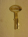 Vintage Airteq Brass Prison Jail Cell Door Key - 54. Fixed Price $50.00.