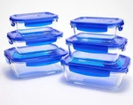 Locknlock 6-PC Glass Rectangle Bakers,vented Lids,food Storage, Sapphire, K97527. Fixed Price $39.95.