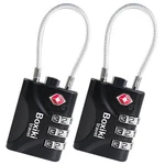 Boxiki Travel Tsa Compatible Cable Luggage Locks, 2 Pack 3-DIAL Black. Fixed Price $30.99.