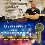 T001-T1000. Replacement Key For Teknion File Cabinet Locks. Pre Cut To Your Code. Fixed Price $8.95.
