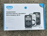 Zowill DK02A-H Fingerprint Keypad Deadbolt Set, Auto-lock, Black/silver. Fixed Price $29.99.