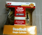Ace 5238431 Single Cylinder Deadbolt, Polished Brass, Free Shipping. Fixed Price $12.99.