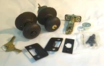 Schlage (2) F51 613 Plymouth Knob Keyed Entry Lock, Aged Oil Rubbed Bronze. Fixed Price $39.99.