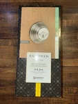 Baldwin Prestige Round Single-cylinder Deadbolt Satin Nickel. Fixed Price $35.00.