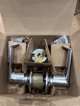 Schlage Entrance Lever Lockset, Satin Chrome - F51A Ela 626 New Box. Fixed Price $44.95.