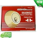 Mountain Security Deadbolt Easy Install Keyed Entry Polished Brass 3502-105 +new. Fixed Price $12.99.
