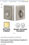 Emtek Rectangular Single Cylinder Deadboad Unlaquered Brass 8468US3NL 2-3/4. Fixed Price $75.00.