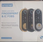 Smonet Fingerprint Smart Door Lock W/ Rfid Ic Fobs Wi-fi Alexa/google Black. Fixed Price $64.99.