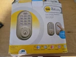 Yale Real Living Electronic Keyless Push Button Deadbolt Satin Nickel. Fixed Price $49.99.