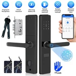 Bluetooth Smart Door Lock W Handle Fingerprint Keyless Entry Digital Keypad. Fixed Price $38.99.