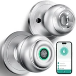 Klloque Fingerprint Door Lock, Smart Knob 1 Piece, Silver. Fixed Price $63.99.