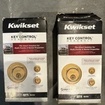 Kwikset 98160-007 Smartkey Security Control Deadbolt Polished Brass. Fixed Price $70.00.