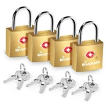 4 Pack Tsa Approved Travel Luggage Locks With Keys, Solid Brass Copper Keyed .... Fixed Price $14.22.