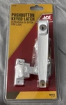 Ace Bare White Steel Push Button Keyed Latch #5414768. Fixed Price $14.99.