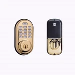 Yale Real Living Electronic Push Button Deadbolt Zwave - Brass. Fixed Price $49.95.