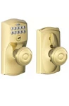 Schlage FE595-CAM-GEO Camelot Keypad Entry Brass. Fixed Price $80.00.