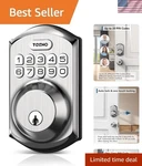 Satin Nickel Keyless Entry Door Lock - Easy Installation With Backlit Keypad. Fixed Price $93.46.