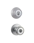 Kwikset Deadbolt Door Knob Satin Chrome, Smart Key Security Tylo Combo Pack New. Fixed Price $34.95.