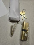Emtek Brass Euro Cylinder With Keys CY4-ERSGL32-B. Fixed Price $24.99.