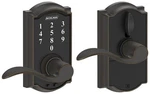 Schlage FE695-CAM-ACC Camelot Touch Entry Door Lever Set Bronze. Fixed Price $141.65.