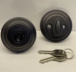 Baldwin Deadbolt Aged Bronze Single Sided Cylinder (2 Keys). Fixed Price $29.99.