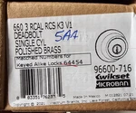 Kwikset 660 Series 2-1/2 X 27/32 In. Deadbolt Lock Polished Brass (for Parts). Fixed Price $13.00.