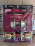 Design House 728113 Plaza Deadbolt And Knob Combo, Polished Brass. Fixed Price $9.99.