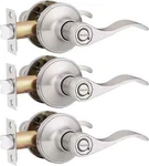 3 Pack Probrico Bed Bath Satin Nickel Wave Style Privacy Door Levers Handles. Fixed Price $39.95.