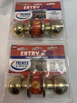 Premier Entry Lock Door Knobs Single Cylinder Combo Brass EL01 - Set Of 2. Fixed Price $29.50.