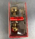 Schlage F51PDV Orbit 605 Bright Brass Knob Keyed Lockset New Open Box. Fixed Price $29.99.